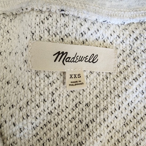 Madewell Marled V-Neck Tunic Sweater Vest Oatmeal Gray Size XXS Oversized. - Picture 4 of 6